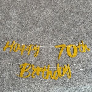 Happy 70th Birthday Gold Banner